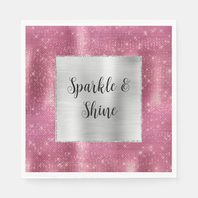 Guardanapo De Papel Dreamzy Glitzy Silver Sparkle (Frente)