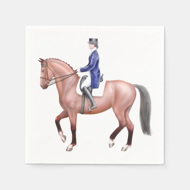 Guardanapo De Papel Dressage Bay Horse Papel Equestre Napkins (Frente)