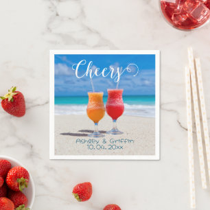 Guardanapo De Papel Drinks na Praia Bon Voyage Recém-Casados