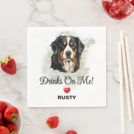 Guardanapo De Papel Drinks on Me Bernese Mountain Dog