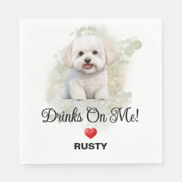 Guardanapo De Papel Drinks on Me Bichon Frise Wedding