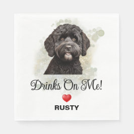 Guardanapo De Papel Drinks on Me Portuguese Waterdog Wedding