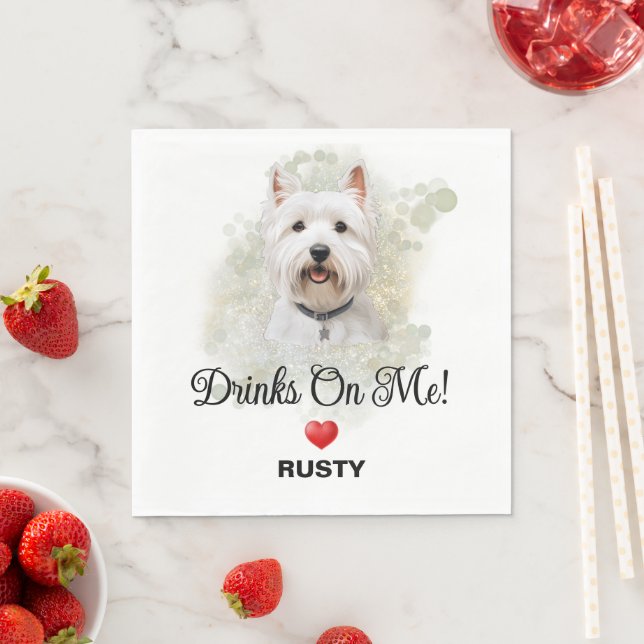 Guardanapo De Papel Drinks on Me West Highland Terrier (Insitu)