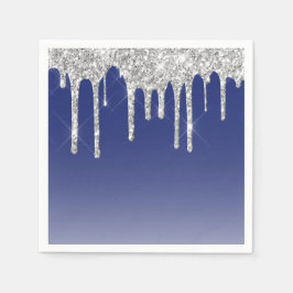 Guardanapo De Papel Drives de brilho de prata azul moderno