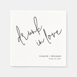 Guardanapo De Papel Drunk in Love Wedding Napkins Minimalist
