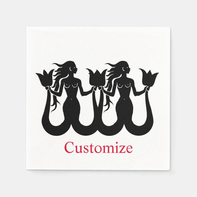 Guardanapo De Papel Duas Colunas Silhouette Sereia Thunder_Cove (Frente)