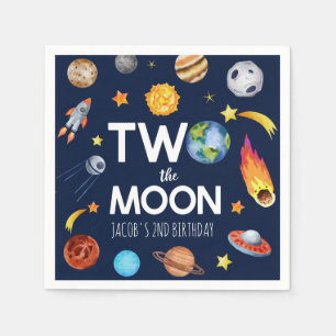 Guardanapo De Papel Duas Da Festa de aniversário Do Planeta Espacial E
