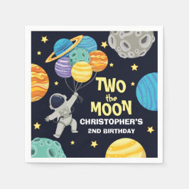 Guardanapo De Papel Duas da lua Festa do segundo aniversário Azul do E