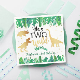 Guardanapo De Papel Duas Festas de segundo aniversário do Dinossauro S