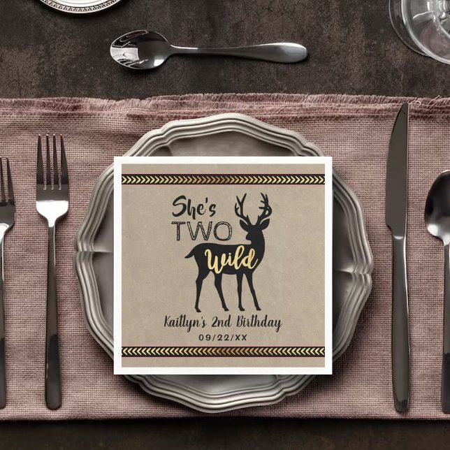 Guardanapo De Papel Duas Garotas Selvagens segundo aniversário De Vead (Criador carregado)