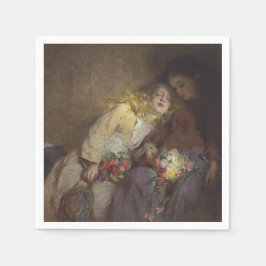 Guardanapo De Papel Duas Meninas Jovens Retornando Para Casa