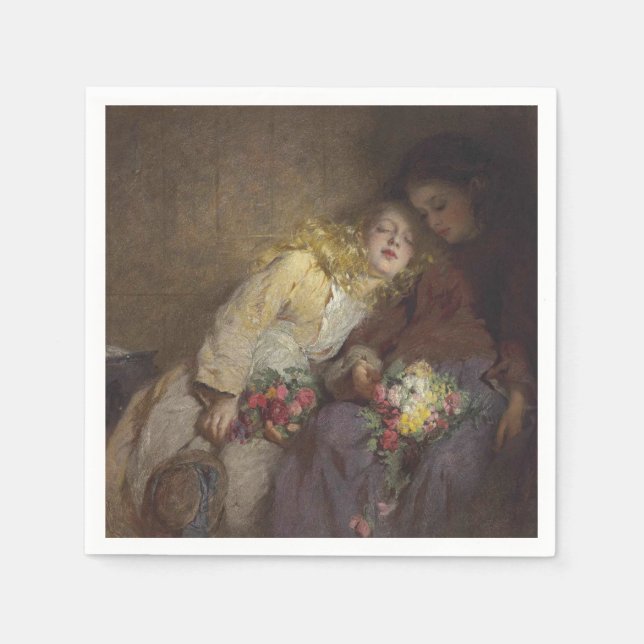 Guardanapo De Papel Duas Meninas Jovens Retornando Para Casa (Frente)