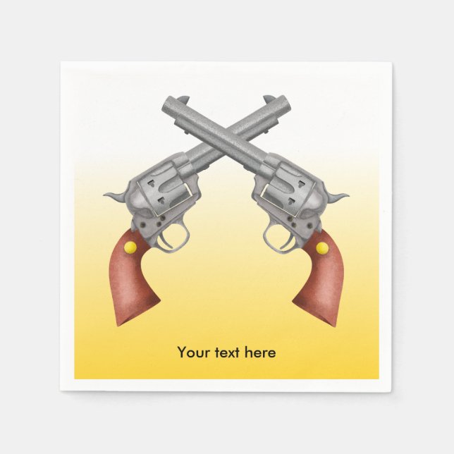 Guardanapo De Papel Duas pistolas Westen Cruzadas (Frente)