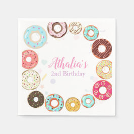 Guardanapo De Papel Duas Rosquinhas de segundo aniversário bonitas