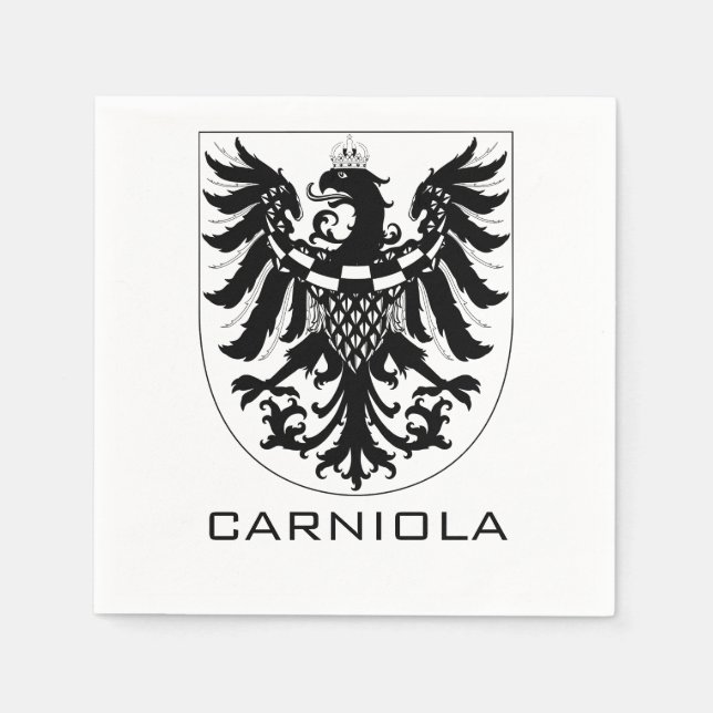 Guardanapo De Papel Duchy of Carniola Monochrome Heraldic Art  (Frente)