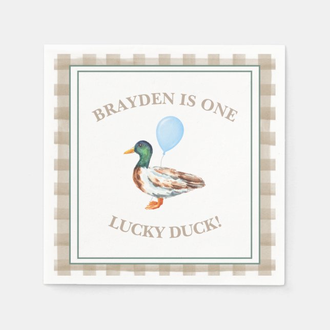 Guardanapo De Papel Duck Birthday Napkin (Frente)