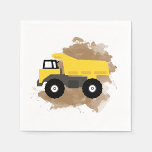 Guardanapo De Papel Dump Truck Construction Vehicle Mud Watercolor