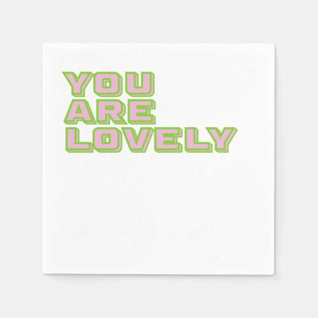 Guardanapo De Papel Duo coloured typography-You are lovely mantra (Frente)
