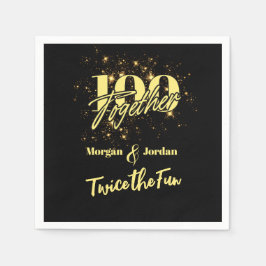 Guardanapo De Papel Dupla Celebração de Aniversário Conjunta Duas Veze
