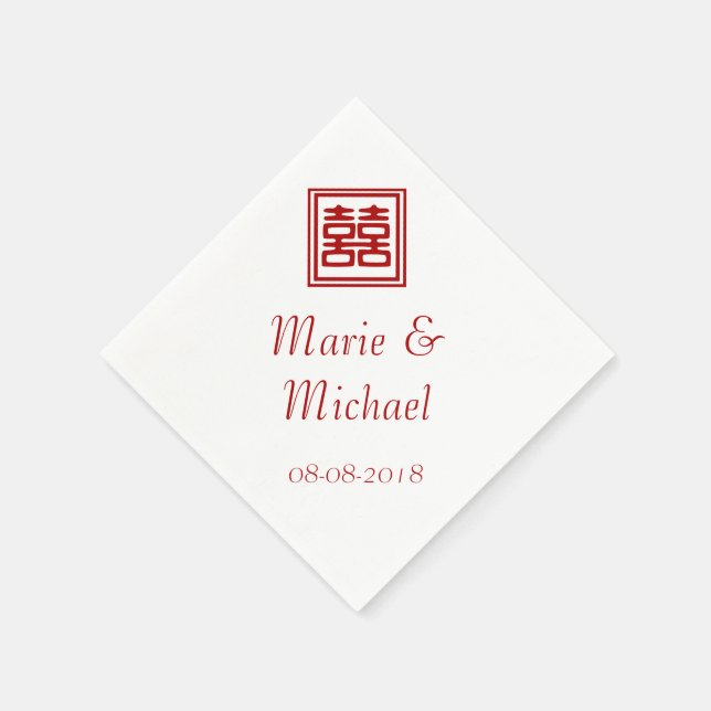 Guardanapo De Papel Dupla Felicidade Vermelha Escura - Quadrada (Canto)