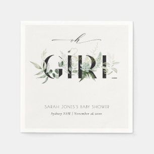 Guardanapo De Papel Dusky Leafy Fern Succuln oh Girl Chá de fraldas