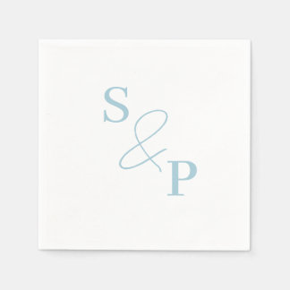 Guardanapo De Papel Dusty Blue Ampersand Monograma Wedkin
