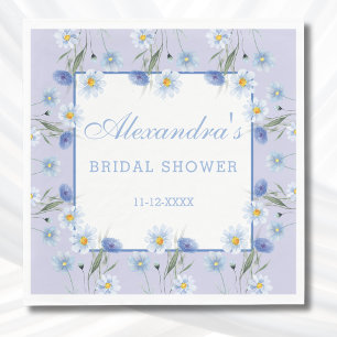 Guardanapo De Papel Dusty Blue Boho Chá de panela de flor selvagem