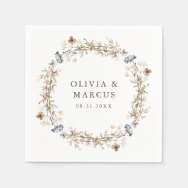 Guardanapo De Papel Dusty Blue Boho Wreath Wreath