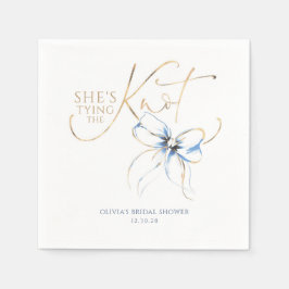 Guardanapo De Papel Dusty Blue Bow She's Tying the Knot Bridal Shower