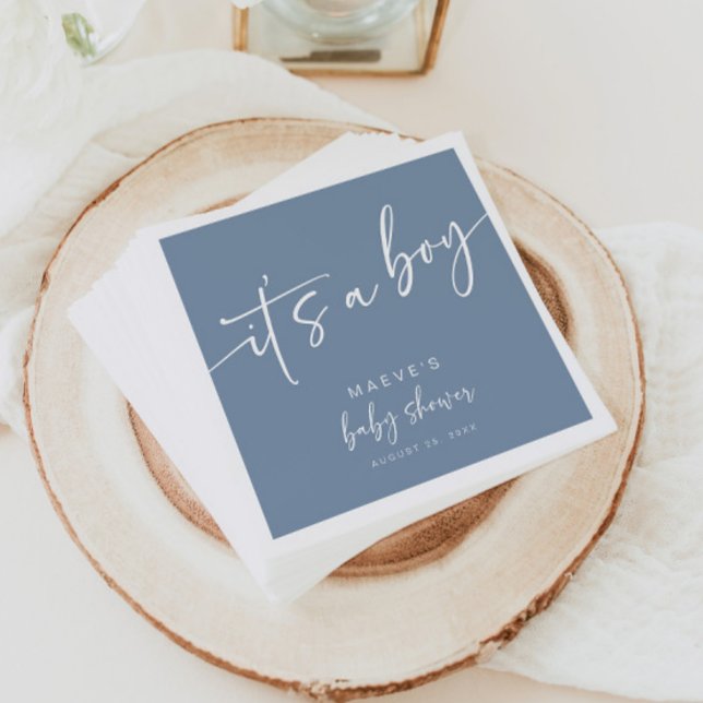 Guardanapo De Papel Dusty Blue Chá de fraldas Paper Napkins Moderno Bo (Criador carregado)