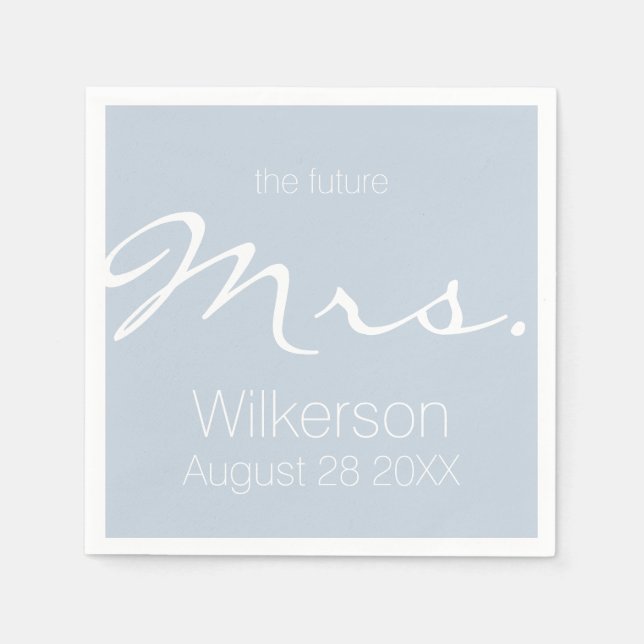 Guardanapo De Papel Dusty Blue Chá de panela Future Sra. (Frente)