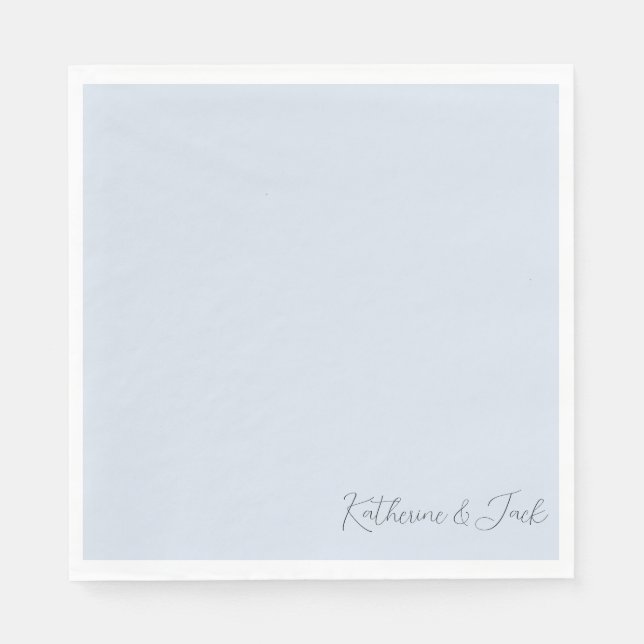 Guardanapo De Papel Dusty Blue Custom Names Luncheon Napkins (Frente)