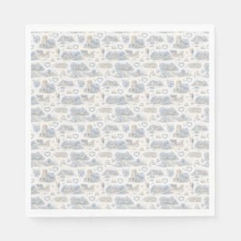 Guardanapo De Papel Dusty Blue English Village Wedding Watercolor