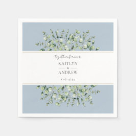 Guardanapo De Papel Dusty Blue Eucalyptus Juntos Para Casamento Nunca