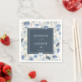 Guardanapo De Papel Dusty Blue Floral | Flowers Wedding