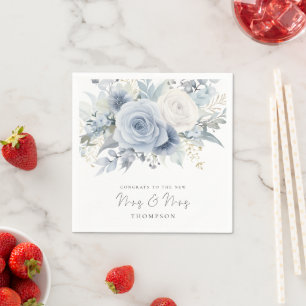 Guardanapo De Papel Dusty Blue Florals felicita a senhora deputada Gay