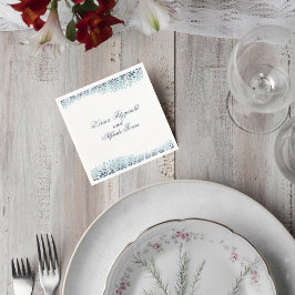 Guardanapo De Papel Dusty Blue Greenery Wedding Cocktail Napkin