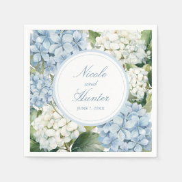 Guardanapo De Papel Dusty Blue Hydrangea Floral Wedding