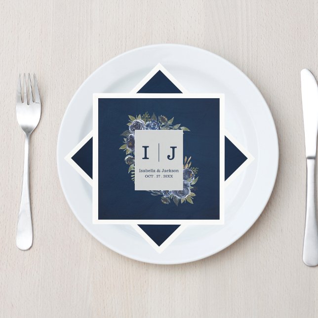 Guardanapo De Papel Dusty Blue Marinho Champagne Casamento de Marfim (Dusty Blue Navy Champagne Ivory Wedding Supplies)