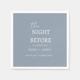 Guardanapo De Papel Dusty Blue Minimalista Na Noite Antes Do Casamento