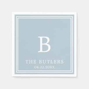 Guardanapo De Papel Dusty Blue Personalizado Casamento Cocktail Napkin