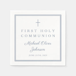 Guardanapo De Papel Dusty Blue Religious Boy First Holy Communion