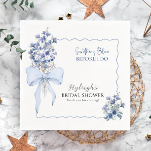 Guardanapo De Papel Dusty Blue Ribbon - Arco Calla Lily - Partido Eleg