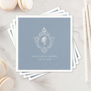 Guardanapo De Papel Dusty Blue Senhora da Regência Crista Ornamentada