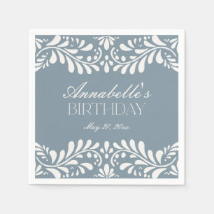 Guardanapo De Papel Dusty Blue Talavera Azulejo Espanhol Fiesta Birthd