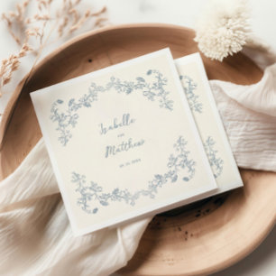 Guardanapo De Papel Dusty Blue Vintage Chinoiserie Casamento Napkins