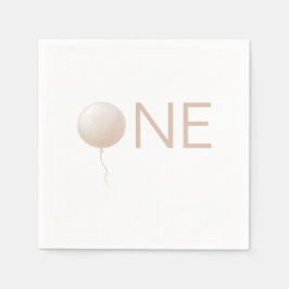 Guardanapo De Papel Dusty Peach Balloon Modern First Birthday Party