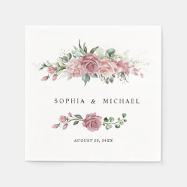 Guardanapo De Papel Dusty Pink Floral Wedding Napkins