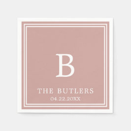 Guardanapo De Papel Dusty Rosa Personalizado Casamento Cocktail Napkin