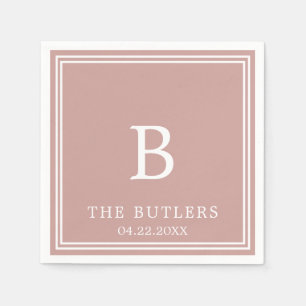 Guardanapo De Papel Dusty Rosa Personalizado Casamento Cocktail Napkin